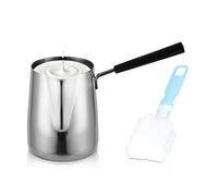 Pentola Termica per caffè da 350 ml,caffettiera Turca, scaldaburro con manico lungo, Mini pentola per Il Riscaldamento del caffe Greco in Acciaio Inossidabile con beccuccio per caffè Domestico