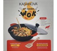 pentola wok 36 cm set jumbo kasanova pentole pot pots topf topfe cucina kitchen