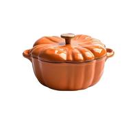 Pentola Zucca, Casseruola in ghisa smaltata a forma di zucca dolce con coperchio, pentola antiaderente profonda, per forno a microonde a induzione