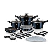 Pentole 22 pezzi con manico rimovibile, Metallic Line Aquamarine Edition