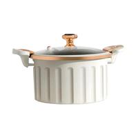 Pentole 8L Cooking Pot with Lid Pressure Rice Cooker Slow Pasta Noodle Stew for Tea Noodles Milk Soup(WHITE)