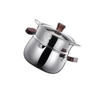 Pentole a vapore a doppio strato dell'acciaio inossidabile 304 della maniglia di legno della presa comoda per le operazioni sicure nella cottura dei doppi vasi