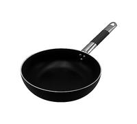 Pentole Agnelli Al Black 3 mm Padella Svasata alta Saltare con Manico "Cool", Nero, 28 cm