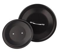 Pentole Agnelli Al Black Coperchio con Ponticello Tubolare, Nero, 20 cm