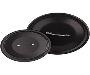 Pentole Agnelli Al Black Coperchio con Ponticello Tubolare, Nero, 24 cm