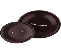 Pentole Agnelli Al Black Coperchio con Ponticello Tubolare, Nero, 32 cm