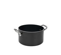 Pentole Agnelli ALSA2104SS36 Alblack Casseruola Alta in Alluminio, Spessore 5 mm, con 2 Maniglie in Acciaio Inossidabile, 18 Litriitri, Nero