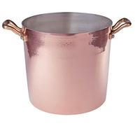 Pentole Agnelli ALCM103M24 Pentola Alta, in Rame Stagnato, con 2 Maniglie in Ottone, 24 cm