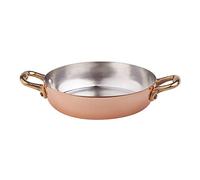 Pentole Agnelli ALCM110M14 Tegame in Rame Stagnato con 2 Maniglie in Ottone, 14 cm