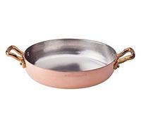 Pentole Agnelli ALCM110M24 Tegame in Rame Stagnato con 2 Maniglie in Ottone, 24 cm