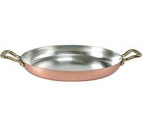 Pentole Agnelli ALCM110M28 Tegame in Rame Stagnato con 2 Maniglie in Ottone, 28 cm