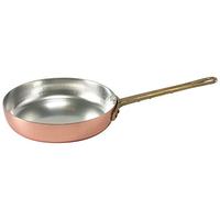 Pentole Agnelli ALCM111M32 Padella In Rame Martellato Stagnato A Mano Con Manico Ottone, Diametro 32 cm