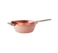 Pentole Agnelli ALCU16524 Paiolo in Rame liscio per polenta senza stagnatura con un manico tubolare e maniglia in ottone, 24 cm