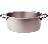 Pentole Agnelli ALIX104ALIN16 Casseruola Alta con 2 Maniglie in acciaio, Trilaminato Alluminio-Acciaio per induzione, 16 cm