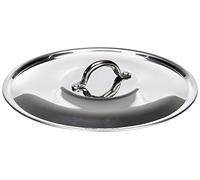 Pentole Agnelli Alluminio 2 mm Coperchio Tondo con Ponticello senza Orlo, Lucido, Argento, 24 cm