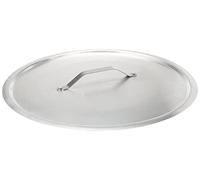 Pentole Agnelli Alluminio 2 mm Coperchio Tondo con Ponticello senza Orlo, Lucido, Argento, 38 cm