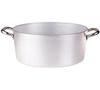 Pentole Agnelli Alluminio ALMA104B36 Linea 3mm Casseruola Altissima con 2 Manici, 36 cm, Acciaio