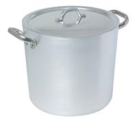 Pentole Agnelli, ALMA10336, Pentola Alta con 2 Maniglie in Acciaio Inox, Alluminio, Argento