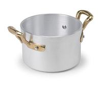 Pentole Agnelli ALMA10410 Casseruolino Alto a Servire con 2 Maniglie in Ottone, Alluminio Professionale 3 mm, 10 cm