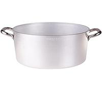 Pentole Agnelli ALMA104B32 Casseruola Alta con Maniglie, Alluminio, Argento, 16.9 L