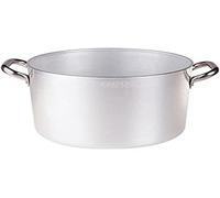 Pentole Agnelli, ALMA104B40, Casseruola Altissima con 2 Maniglie in Acciaio Inox, Alluminio, Argento