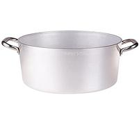 Pentole Agnelli ALMA104B42 Alluminio Professionale 3 mm, Casseruola Molto Alta con 2 Maniglie, 38 L