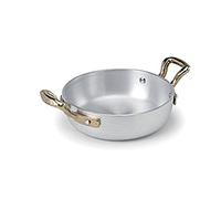 Pentole Agnelli ALMA11010 Tegamino a Servire con 2 Maniglie in ottone, Alluminio Professionale 3 mm, 10 cm