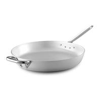 Pentole Agnelli, ALMA11146, Padella Dritta Per Friggere Con 1 Manico Tubolare in Acciaio Inox, Alluminio, Argento
