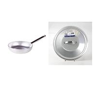 Pentole Agnelli Alma111B28 Padella Alta Per Saltare, Manico Tubolare, Alluminio 3Mm Professionale, Ø 28 Cm & Alma12928 Coperchio Rotondo Pesante Con Ponticello, Alluminio Professionale 3 Mm, 28 Cm