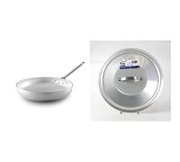 Pentole Agnelli Alma111B45 Padella Alta Per Saltare, Manico Tubolare, Alluminio Professionale, 45 Cm & Alma12945 Coperchio Rotondo Pesante Con Ponticello, Alluminio, 45 Cm