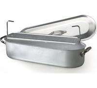 Pentole Agnelli ALMA11870 Pesciera con 2 Maniglie Inox più Griglia e Coperchio, Alluminio Professionale 3 mm, 70 cm