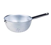 Pentole Agnelli, ALMA14018, Colapasta Sferico con 1 Manico Tubolare e Gancio in Acciaio Inox, Alluminio, Argento