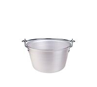 Pentole Agnelli ALMA14424 Paiolo per Polenta, in Alluminio, con Manico ad Arco, Acciaio Inossidabile, 4.5 Litri, Argento