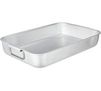 Pentole Agnelli ALMA15045 Rostiera Rettangolare con Maniglie, Alluminio, Argento, 48.5 x 30 x 8.5 cm