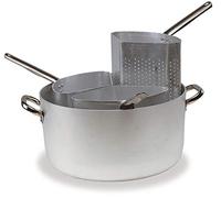 Pentole Agnelli ALMA15538 Casseruola con 3 Colapasta A Spicchio Alto Spessore, Acciaio Inossidabile, Argento, 38 cm