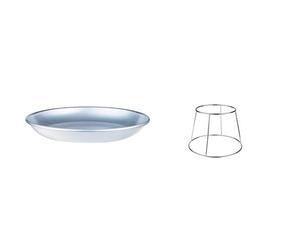 Pentole Agnelli ALMA15850 Linea Alluminio 3mm Vassoio al Frutti di Mare,50 cm, con Supporto Vassoio Acciaio Cromato, Argento, 0.1x0.1x0.1 cm