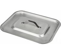 Pentole Agnelli, ALMA183B30, Coperchio Rettangolare Piano con Angoli Tondi, Alluminio, Argento