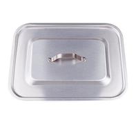 Pentole Agnelli ALMA183B45 Alluminio Professionale da 3 mm. Coperchio Piano Rettangolare con Angoli Rotondi Diametro 45 Cm, Bianco, 45X30 cm