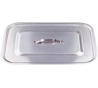 Pentole Agnelli, ALMA183B65, Coperchio Rettangolare Piano con Angoli Tondi, Alluminio, Argento