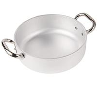 Pentole Agnelli ALMR110624 Casseruola Cilindrica, Bassa con 2 Manici in Acciaio Inossidabile, Argento, 24 cm, 1 Pezzo