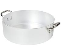 Pentole Agnelli ALMR110636 Casseruola Cilindrica, Bassa con 2 Manici in Acciaio Inossidabile, Argento, 36 cm, 1 Pezzo
