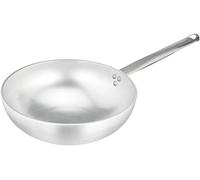 Pentole Agnelli ALMR1111W28 Wok Radiante con Fondo Svasato, Alluminio, Argento, 28 cm