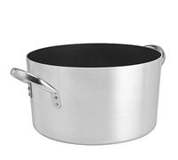 Pentole Agnelli ALSA104S40 Casseruola Alta con Maniglie, Alluminio, Argento, 40 cm