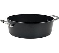 Pentole Agnelli, ALSA104SS32, Casseruola Alta in Alluminio con 2 Maniglie in Acciaio, Alluminio Antiaderente interno/esterno 3mm, Diametro 32 cm