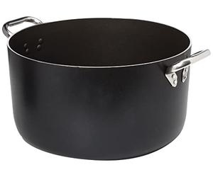 Pentole Agnelli, ALSA104SS36, Casseruola Alta in Alluminio con 2 Maniglie in Acciaio, Alluminio Antiaderente interno/esterno 3mm, Diametro 36 cm