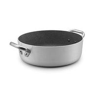 Pentole Agnelli ALSA106GPI24 Linea Shark Skin Induzione, Casseruola Bassa, Antiaderente, con 2 Manici in Acciaio Inossidabile, 24 cm