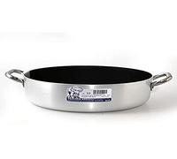 Pentole Agnelli ALSA106S45 Platinum Casseruola Bassa in Alluminio, con 2 Manici in Acciaio Inossidabile, Argento, 45 cm