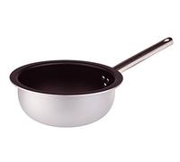 Pentole Agnelli ALSA111BMS28 Padella Svasata Alta a Mantecare, Alluminio, Argento, 28 cm