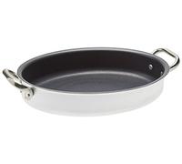 Pentole Agnelli ALSA120S30 Tegame Ovale con Maniglie, Alluminio, Argento, 30 cm