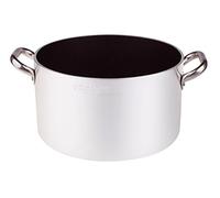 Pentole Agnelli ALSA2104S45 Linea Alluminio 5mm Platinum Casseruola Alta con 2 Manici, 45 cm, Acciaio, Argento